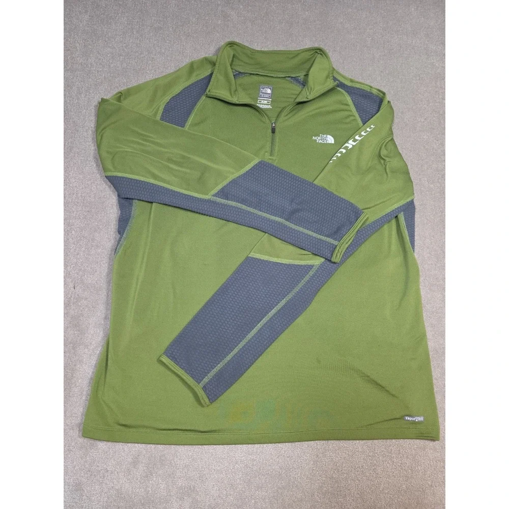 The North Face Green 1/4 Zip Long Sleeve Pullover Men's Size XL Vaporwick Flight